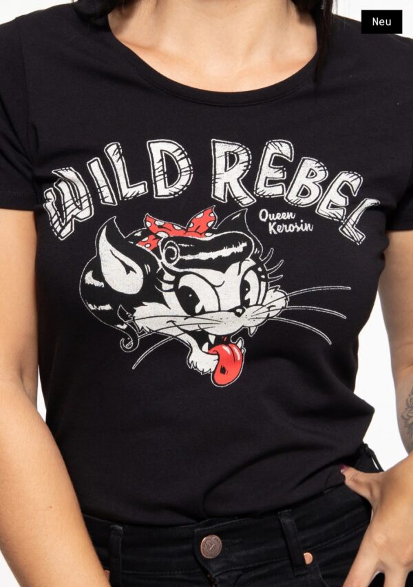 T-SHIRT «WILD REBEL» schwarz