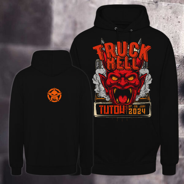 Truck Hell Event Hoodie mit großen Frontdruck schwarz