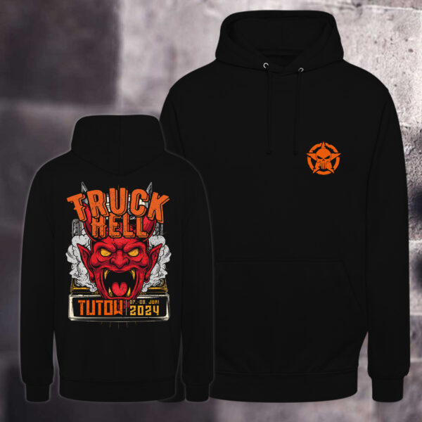 Truck Hell Event Hoodie mit großen Rückendruck schwarz