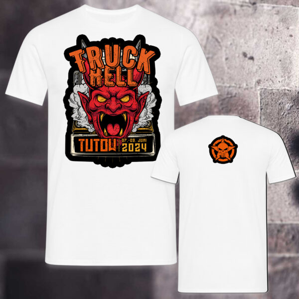 Truck Hell Event-Shirt mit großen Frontdruck weiß