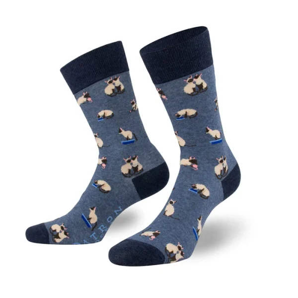 Katzen Socken blau