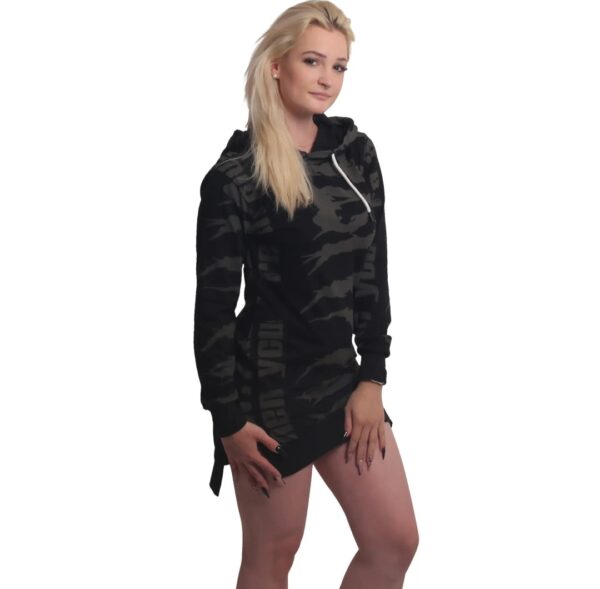 Afraid Allover Long Tail Lite Hoodie Kleid – Bild 3