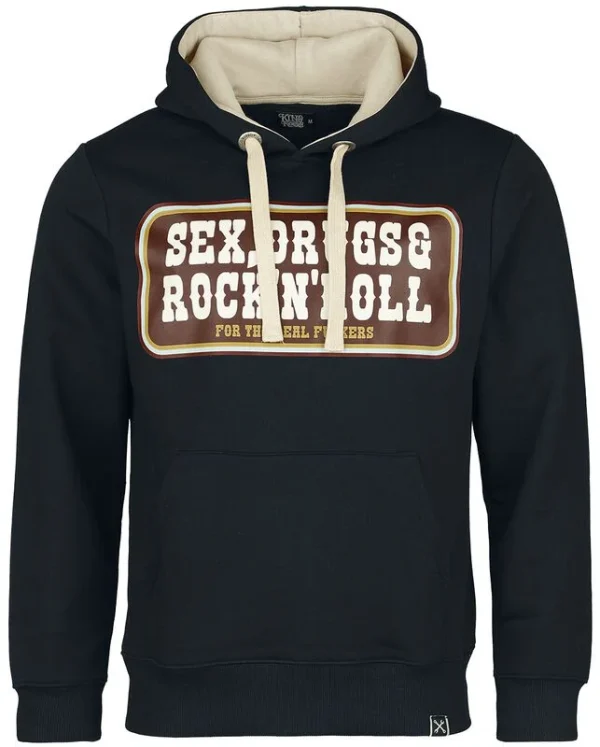 "Rock'N'Roll Hoodie" Kapuzenpullover schwarz von King Kerosin