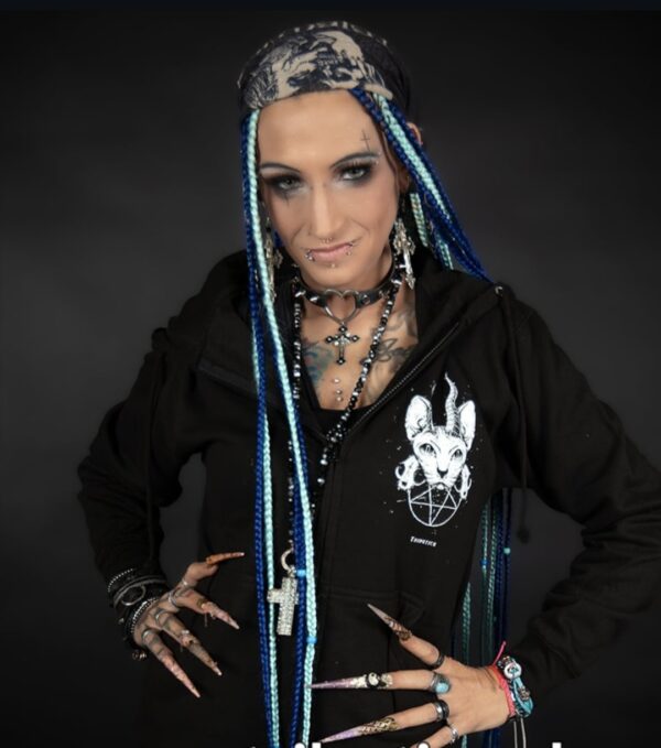 "Evil Cat" Zip Hoodie von Tributica