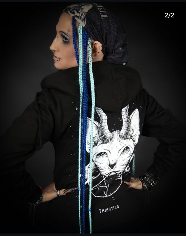 "Evil Cat" Zip Hoodie von Tributica – Bild 2