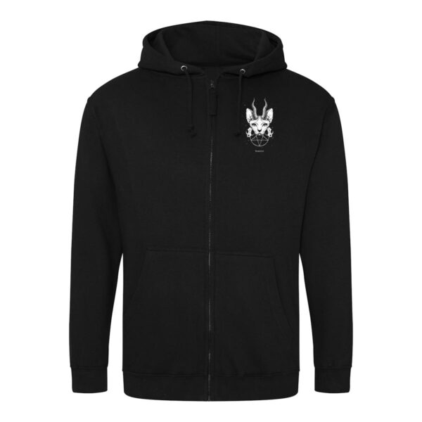 "Evil Cat" Zip Hoodie von Tributica – Bild 3