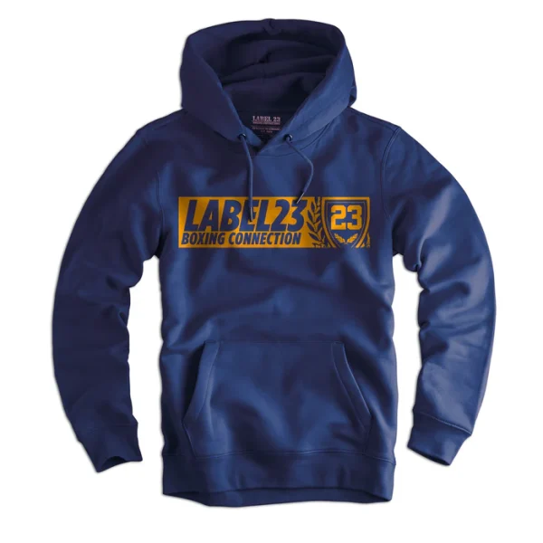 Herren Hoodie Label 23 navy-orange