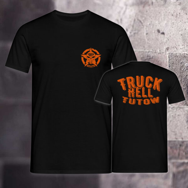 Truck Hell Shirt mit großem Rückendruck | Schriftzug | Schwarz