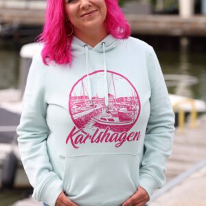 Damen Kapuzen Sweater QUEEN - Motiv Karlshagen Hafen