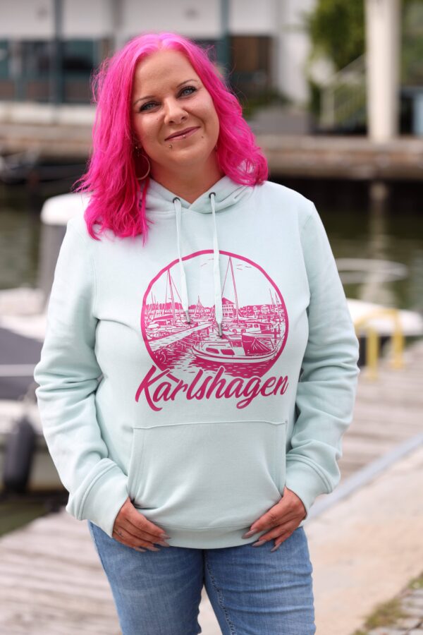 Damen Kapuzen Sweater QUEEN - Motiv Karlshagen Hafen