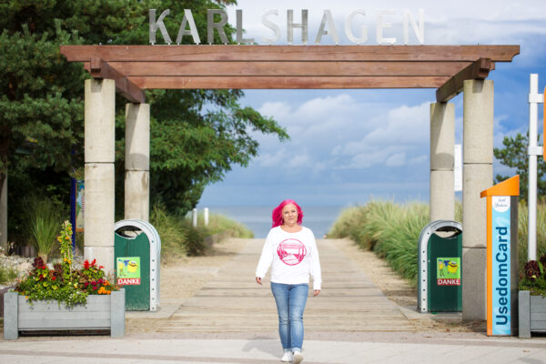 Damen Sweater mit Karlshagen " Strandaufgang " – Bild 2