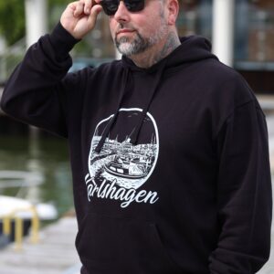 Männer Hoodie Motiv Karlshagen Hafen / schwarz