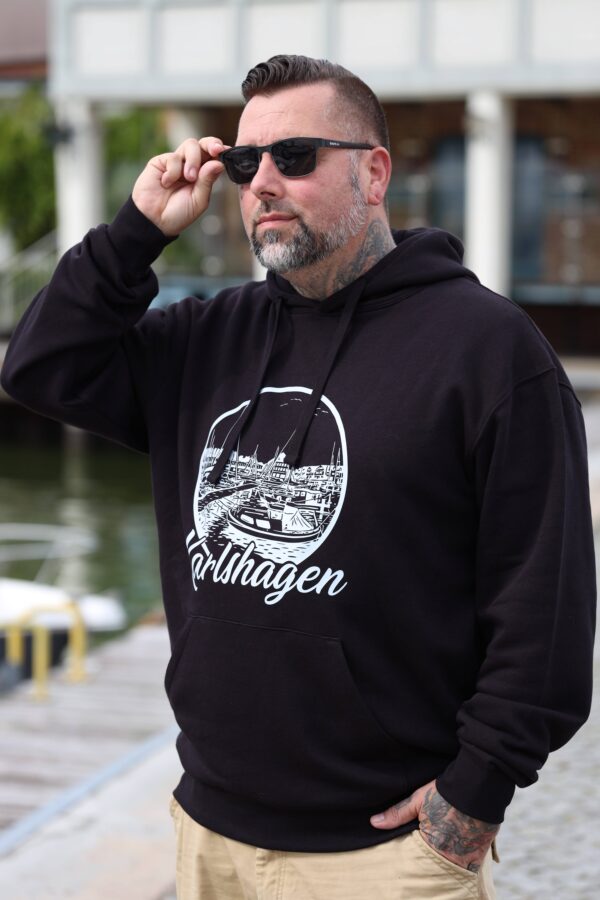 Männer Hoodie Motiv Karlshagen Hafen / schwarz