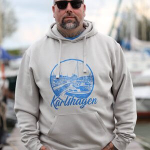 Männer Hoodie Motiv Karlshagen Hafen / beige