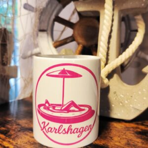 Keramikbecher Strandjungfrau pink