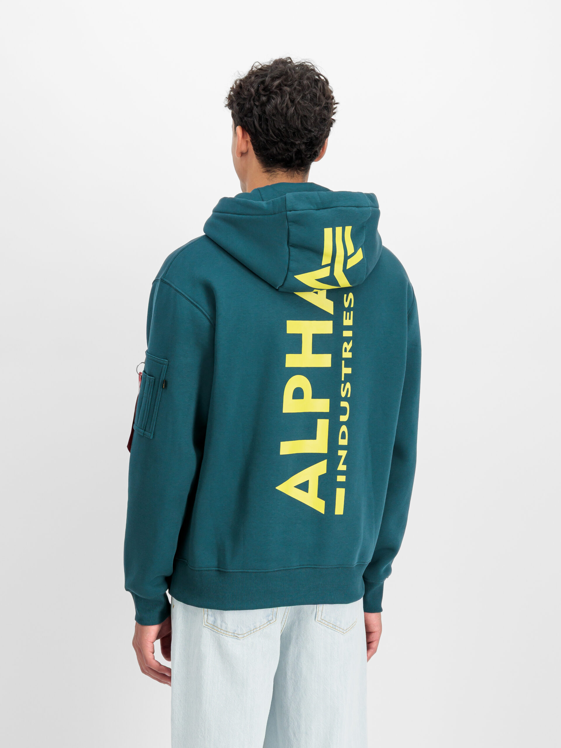 Backprint Hoodie Alpha Industries deep petrol – Bild 4