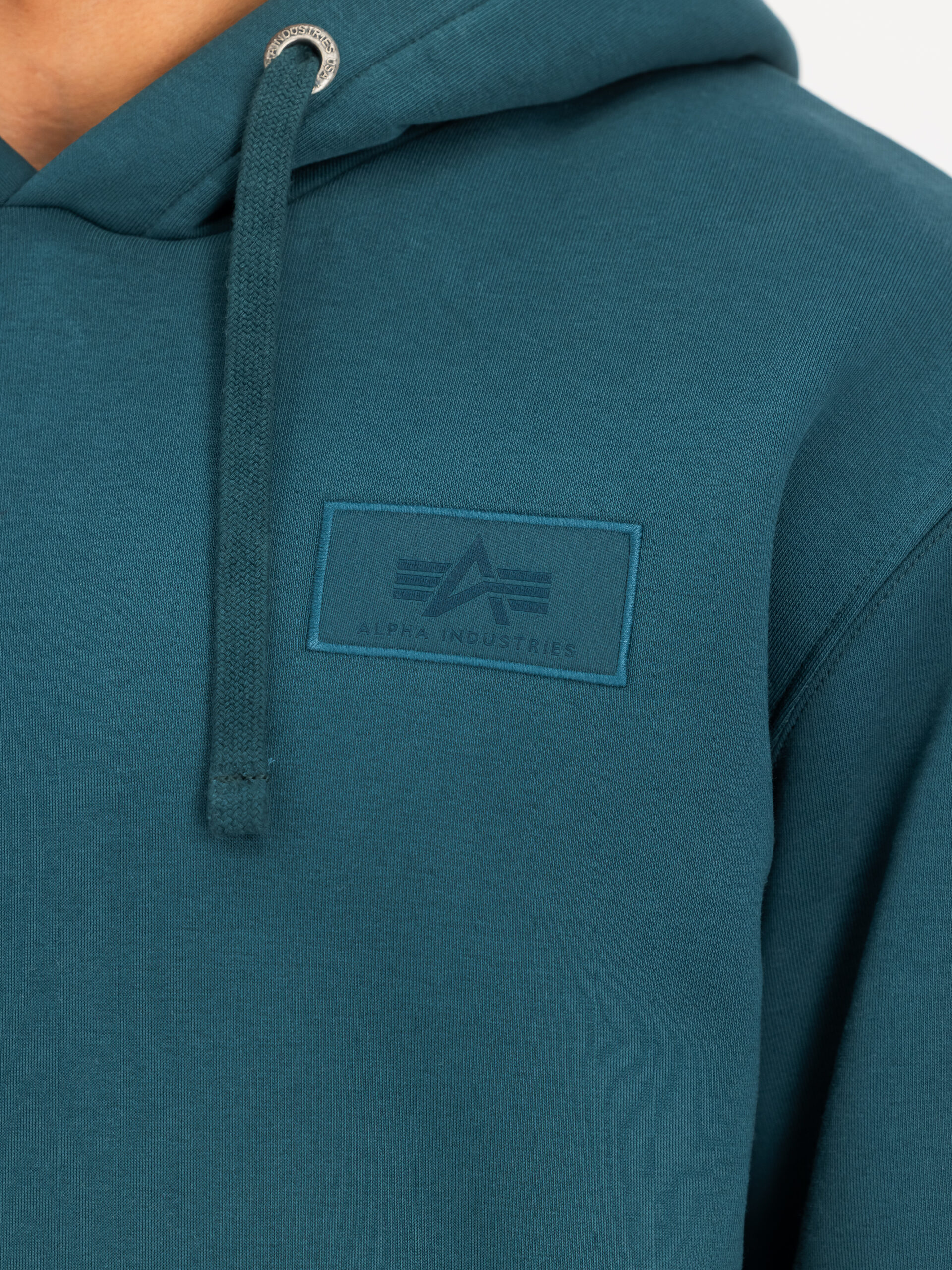 Backprint Hoodie Alpha Industries deep petrol – Bild 3