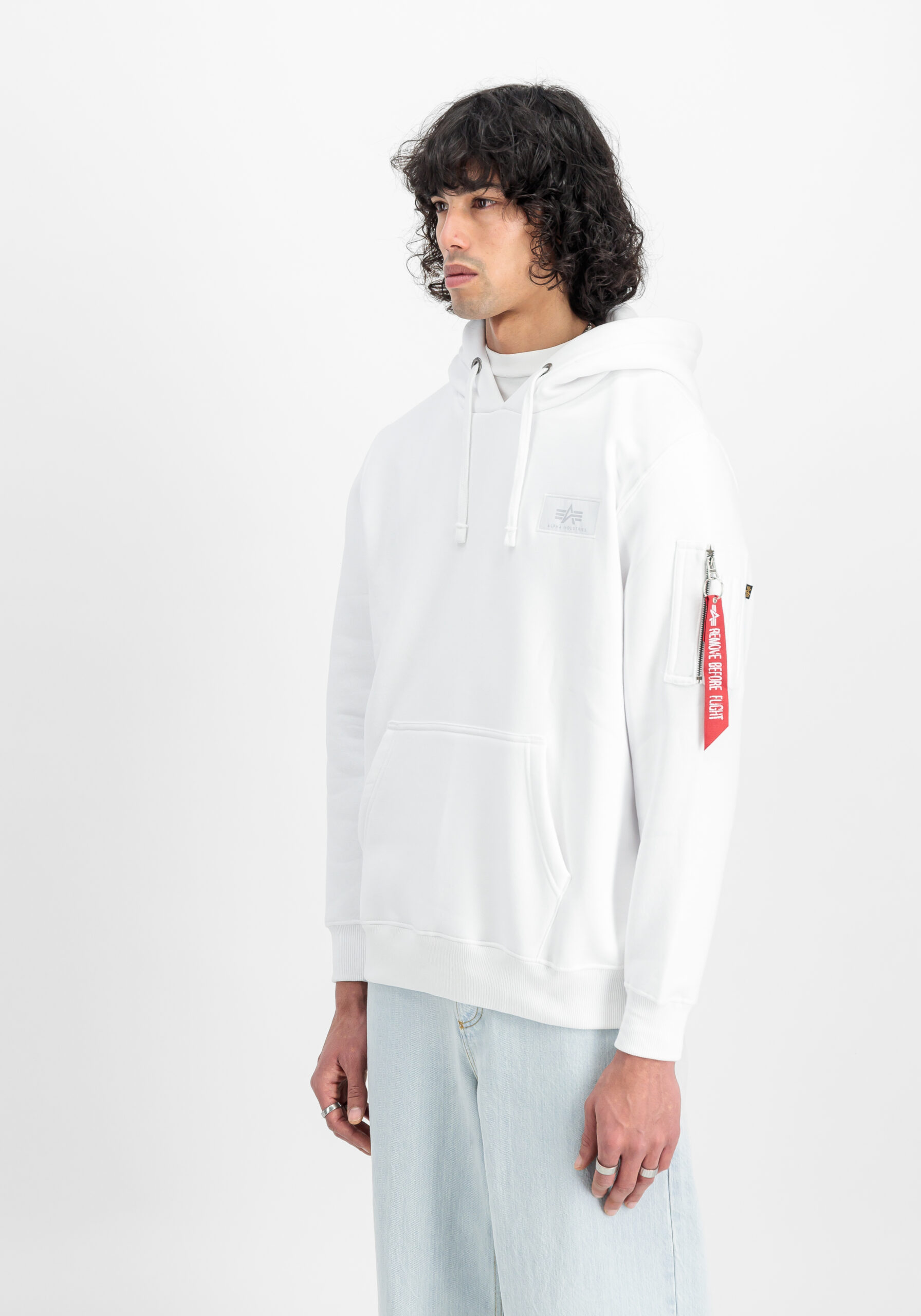 Backprint Hoodie Alpha Industries white