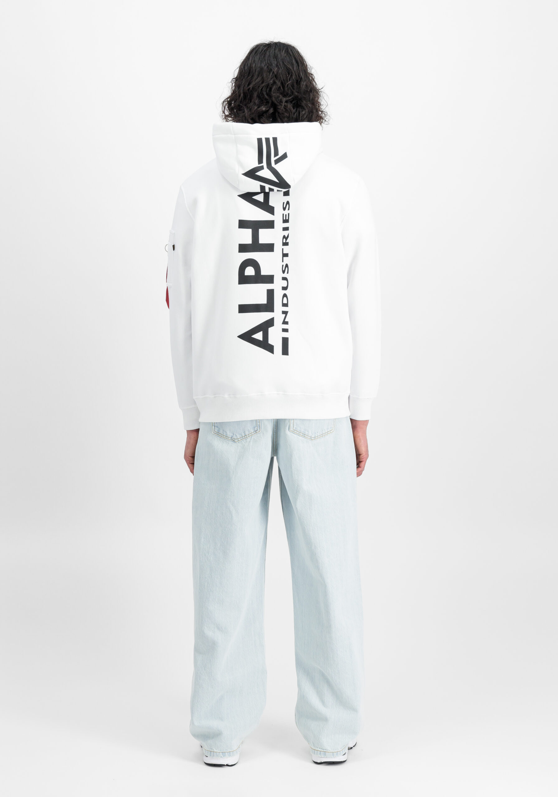 Backprint Hoodie Alpha Industries white – Bild 3