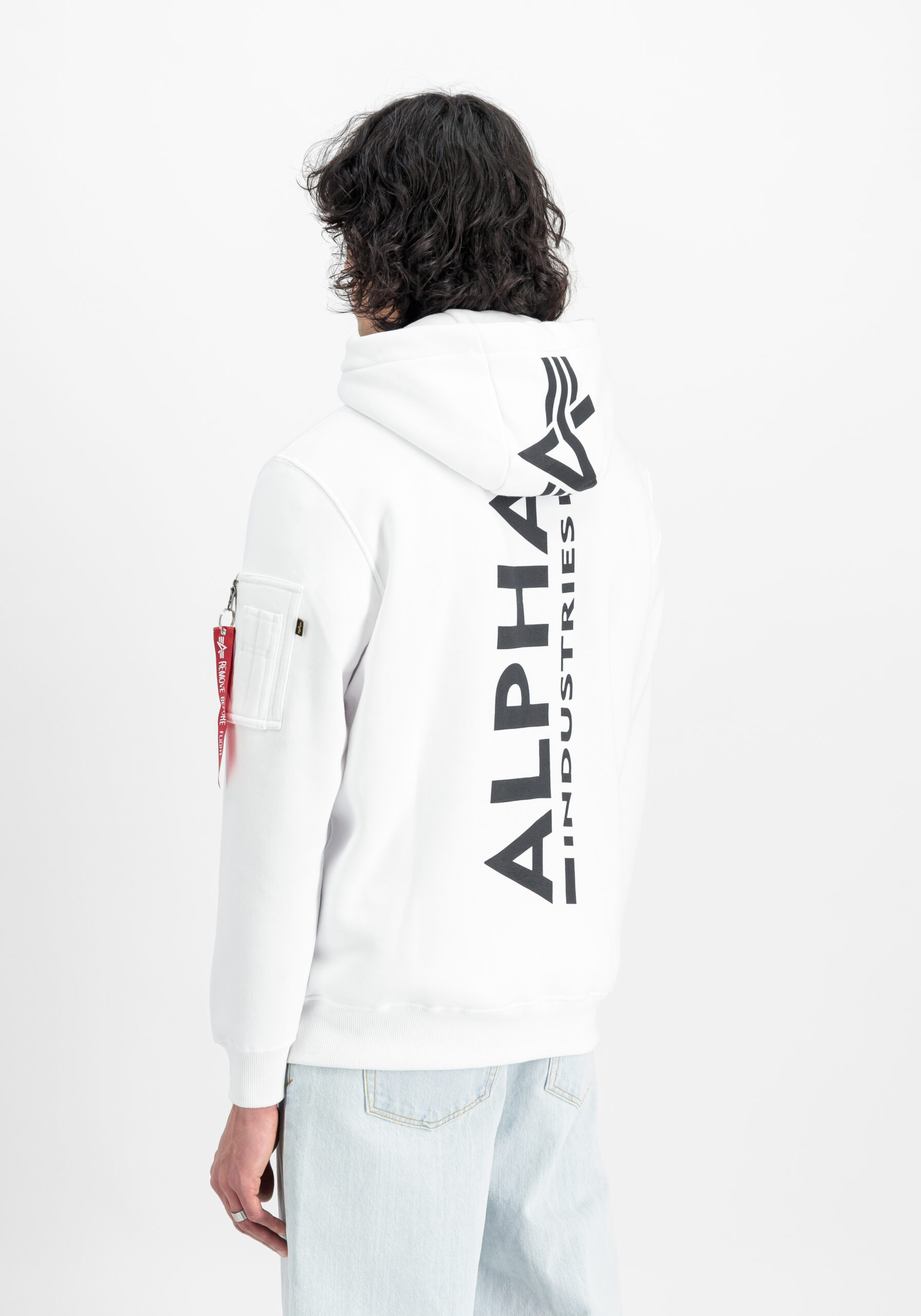 Backprint Hoodie Alpha Industries white – Bild 2