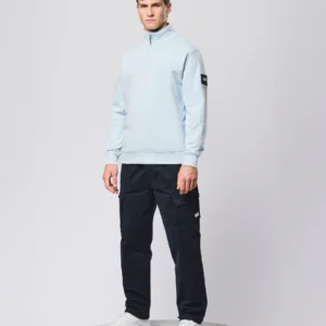 Kraviz Sweatshirt mit Viertelreißverschluss, Himmelblau