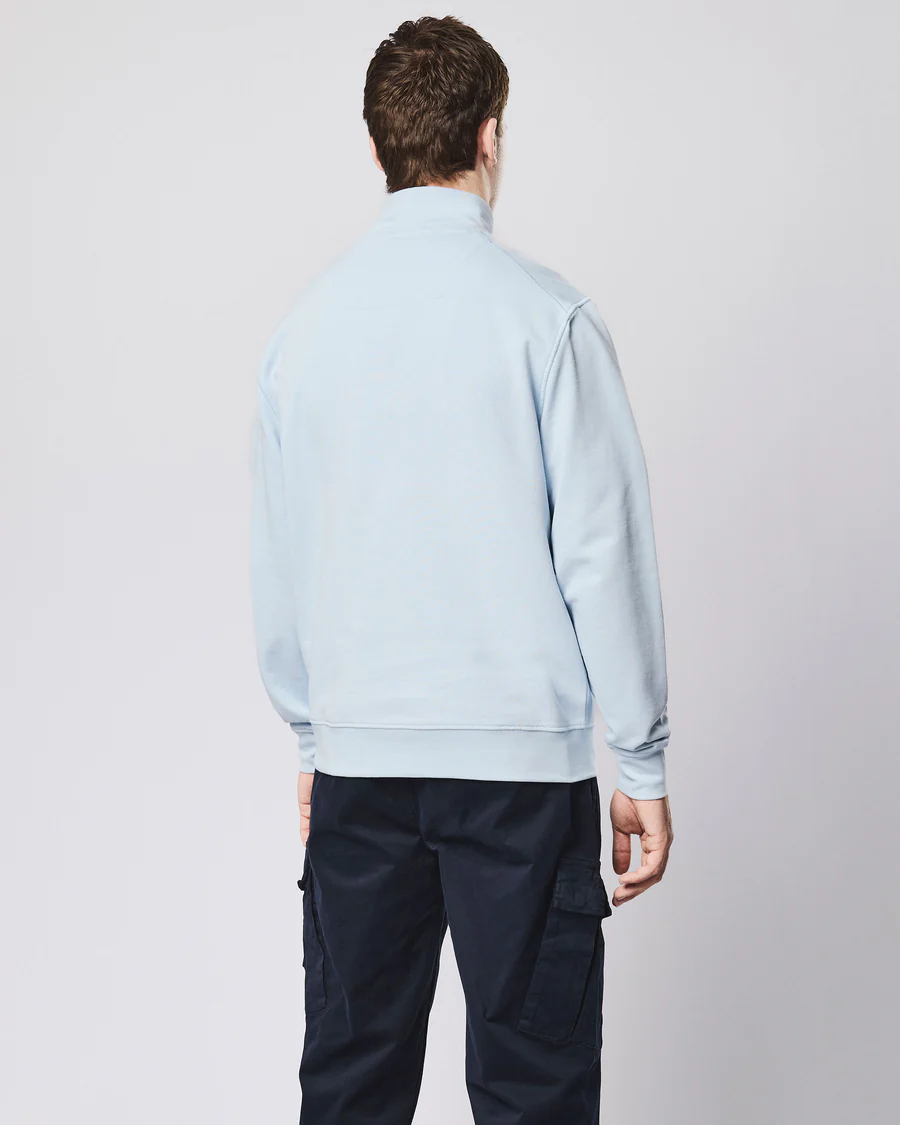 Kraviz Sweatshirt mit Viertelreißverschluss, Himmelblau – Bild 3