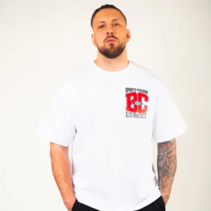 Männer Oversize T-Shirt Sports Division - weiß | Label 23 – Bild 3