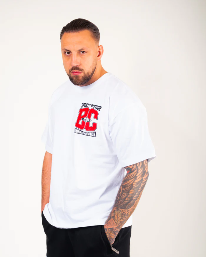 Männer Oversize T-Shirt Sports Division - weiß | Label 23 – Bild 2