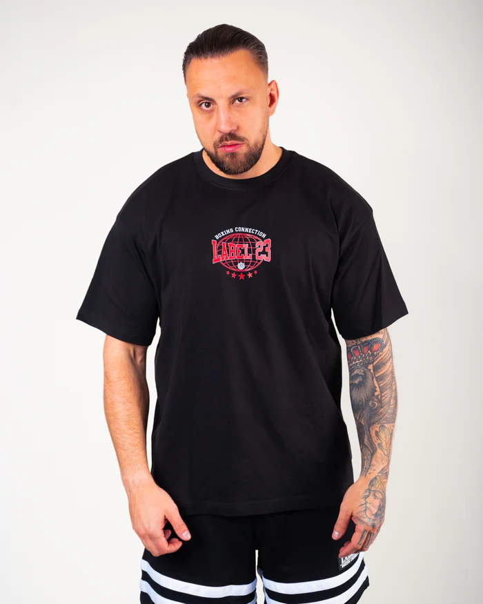 Männer Oversize T-Shirt Stronger - schwarz | Label 23 – Bild 2