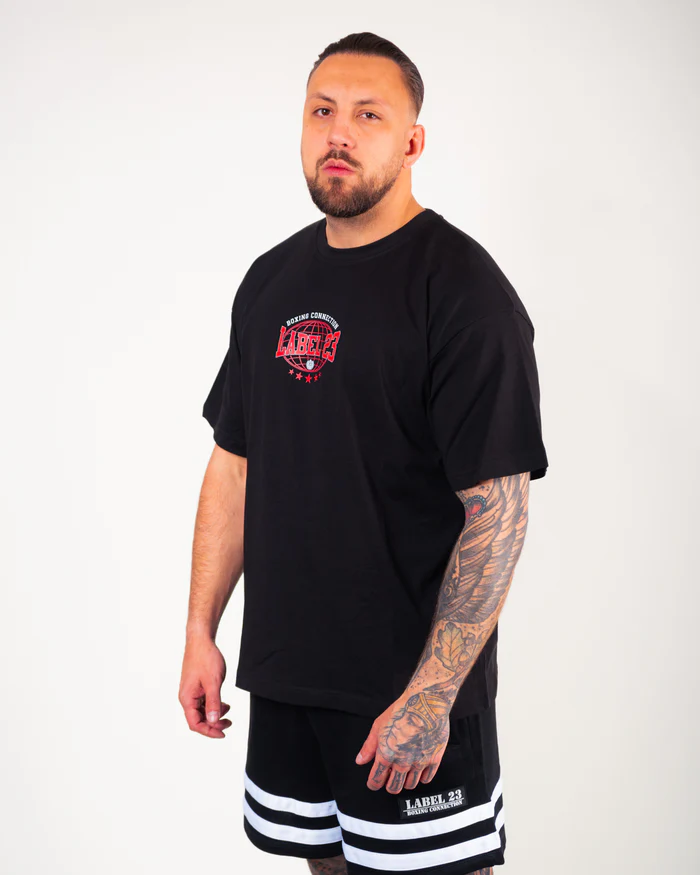 Männer Oversize T-Shirt Stronger - schwarz | Label 23 – Bild 3