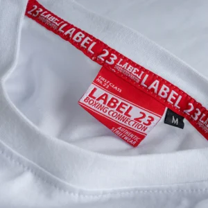 Männer T-Shirts Label 23 Logoprint weiß – Bild 3